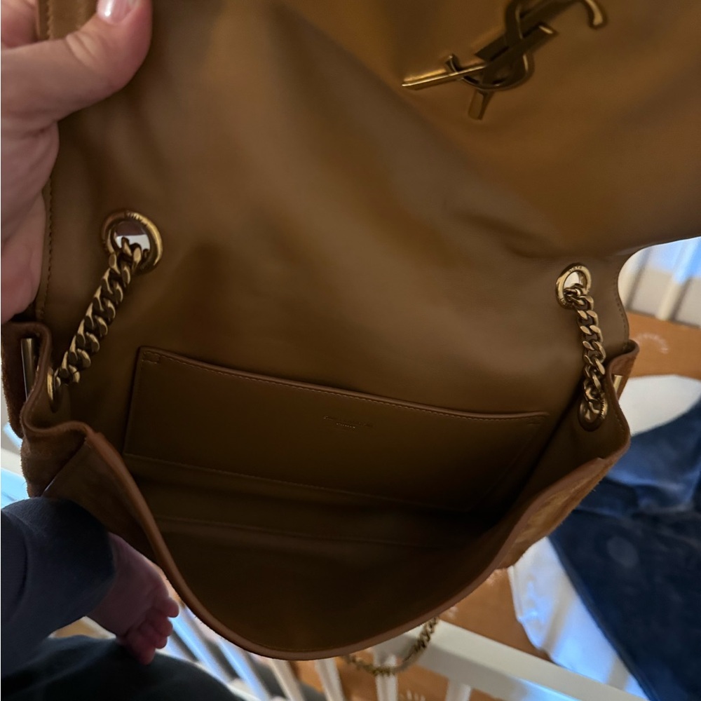 Saint Laurent Tan Suede Chain Strap Shoulder Bag - Picture 9 of 10